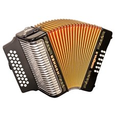 Hohner 3500GB Corona II Accordion with Plastic FIngerboard - Black Lacquer