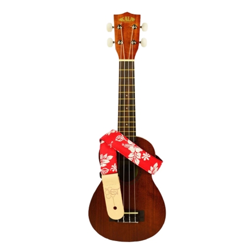 Kala STP-REDHIBISCUS Handmade Red Hibiscus Ukulele Strap