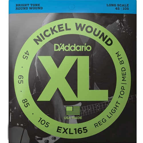 D'Addario EXL165 4 String Bass Set - Custom Light, Long Scale